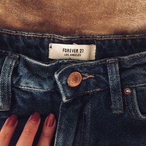 F21 high waisted jean shorts